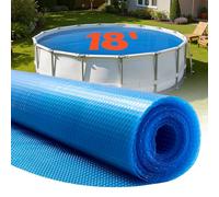 VEVOR Cubierta Solar Redonda para Piscina, 5,49 m de Diámetro, con Burbujas y Material PE, Absorción de Calor Durante el Día, Retención de Calor Durante la Noche, Grosor de 0,4 mm, Color Azul