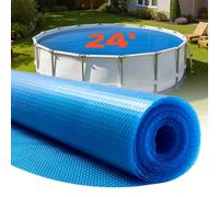 VEVOR Cubierta Solar Redonda para Piscina, 7,32 m de Diámetro, con Burbujas y Material PE, Absorción de Calor Durante el Día, Retención de Calor Durante la Noche, grosor de 0,2 mm, Color Azul