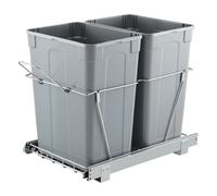 VEVOR Cubo de Basura Extraíble Doble para Armarios de Cocina, para Debajo del Fregadero, Montaje Bajo Encimera, con Sistema Deslizante de Extensión Completa de Metal Resistente y Asa, 2 x 32,8 L