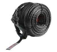 VEVOR Cuerda de Cabrestante 9,5 mm x 25,9 m Cable Sintético Resistencia a la Rotura de 117,9 kN con Funda Protectora, Gancho de Cabrestante Forjado, Correa de Tracción para SUV, Vehículos, Camiones