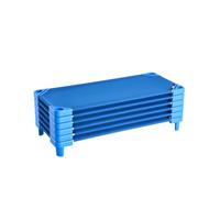 VEVOR Cuna Apilable para Niños 6 Piezas Cuna Portátil para Siesta de Niños 130x57 cm Cunas para Guardería para Niños Camas para Guardería en Aulas Preescolares para Dormir, Descansar, Siestas, Azul