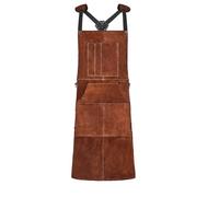 VEVOR Delantal de Trabajo de Soldadura de Cuero, de Piel de Vacuno, Ignífugo, Resistente al Calor, con 6 Bolsillos para Herramientas para Carpintería, Jardinería y Barbacoa, 610 x 914 x 1 mm