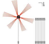 VEVOR Deshollinador Cepillo Nylon Cepillo Deshollinador 8 m Kit Deshollinador Flexibles 8 Varillas Deshollinador de Chimeneas 6M 8M 10M 12M Deshollinador de Chimeneas Leña Limpia Chimeneas