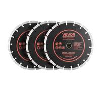 VEVOR Disco de Corte de Diamante 230 mm, Juego de 3 Piezas, Disco para Rozadora de Pared con Segmentos 2 mm, Eje 22,2 mm para Cableado Hormigón Ladrillo Tuberías y Mampostería, Núcleo de acero 65Mn