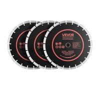 VEVOR Disco de Corte de Diamante 306 mm, Juego de 3 Piezas, Disco para Rozadora de Pared con Segmentos 2 mm, Eje 25,4 mm, Núcleo de acero 65Mn para Ladrillo Hormigón Mampostería Cableado y Tuberías