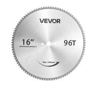 VEVOR Disco de Sierra Circular 406,4 mm 96 Dientes Hoja de Sierra Circular, para Cortar Metales, Compatible con Sierra Ingletadora, Bajo Ruido, Ranuras de Ventilación, Corte sin Rebabas, Acero Aleado