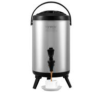 VEVOR Dispensador de Bebidas Aislado Dispensador de Agua Fría y Caliente No Eléctrico 7,6 L Almacenamiento de Alimentos de Acero Inoxidable Contenedor Aislado 4-6 H con Grifo Portátil para Camping