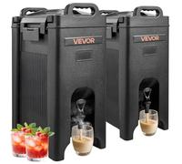 VEVOR Dispensador de Bebidas con Aislamiento, 19 L, con Grifo y Asa, Apto para Uso Alimentario, Ideal para Té, Café y Agua en Cafeterías y Restaurantes, 2 Unidades, Negro, 425 x 257 x 655 mm
