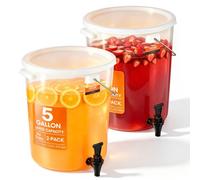 VEVOR Dispensador de Bebidas de 19 Litros para Fiestas, Dispensador de Jugo de Plástico con Espiga y Tapa, Dispensador de Agua de Jugo de Limonada de Té Helado para Restaurantes, Hoteles, 218 x 376 mm