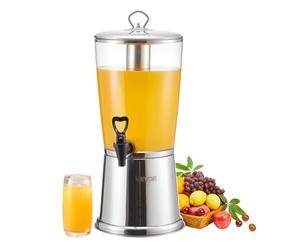 VEVOR Dispensador de bebidas de 8 L para fiestas, de acero inoxidable y plástico, con grifo y cámara de hielo, ideal para té helado, limonada, zumo y agua, para restaurantes y hoteles, Familias