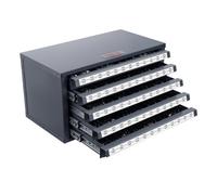VEVOR Dispensador de Brocas 60 Compartimentos Etiquetados Caja de Almacenamiento de Brocas de 13-25 mm Caja Vacía de 5 Cajones 37,5x20x20 cm Apilable Fácil Identificación para Taller Brocas