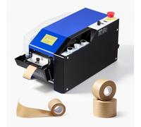 VEVOR Dispensador de Cinta Kraft Activada por Agua Automático 100-995 mm, con Humectación Automática, Ancho de 40-100 mm, Depósito de 1,3 kg y Acero Q235, Máquina Cortadora de Cinta para Embalaje