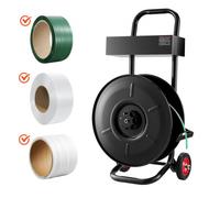 VEVOR Dispensador de Flejado, para Rollos de Flejado de PET/PP/Poliéster con Un Tamaño de Núcleo de 203 mm, con Sistema de Frenado Mejorado, Amplio Almacenamiento Integrado para Herramientas