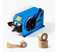 VEVOR Dispensador Manual de Cinta Activada por Agua 10,2-101,6 cm Palanca, con Ancho de 40-100 mm, Grosor de 0,1-0,5 mm, Depósito de 1,3 kg, Control de 3 Niveles y Rollos Ø200 mm para Cajas de Cartón