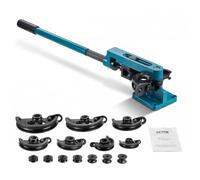 VEVOR Dobladora de Tubos Universal, Dobladora de Tubos, Dobladora de Tubos Acero, Dobladora Manual de Acero al Carbono, Dobladora de Tubos Manual, con 7 Dados, Diámetro de Tubería de 10 mm-25 mm