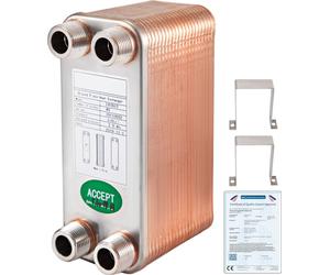 VEVOR EATB12: Intercambiador de calor de placas. Intercambiador de calor de 40 placas. Intercambiador de calor de acero inoxidable 316. Intercambiador de calor para calefacción