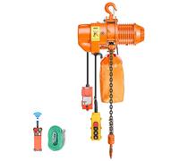 VEVOR, elevador eléctrico de cadena de 1000 kg, con una altura de elevación de 3 metros, grúa de techo monofásica de 230V, con control remoto inalámbrico de 100 metros y control por cable de 2,4 metro