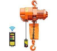VEVOR Polipasto Eléctrico de Cadena Carga 2000 kg, Trifásico 380-415 V, 50Hz, Elevación de 6m, Cadena G100, Velocidad 6,6 m/min con Control Remoto Inalámbrico 100 m para Motor Garaje Reparación Taller