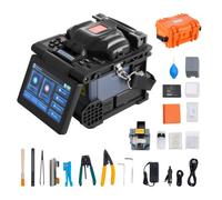 VEVOR Empalmador de Fibra Óptica de 6 Motores, con Alineación de Núcleo, Empalme de 6 s y Calentamiento de 13 s, con Pantalla LCD, Soporte de Fibra 3 en 1, Batería de 7800 mAh, 145 x 143 x 158 mm