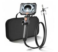 VEVOR Endoscopio Cámara de Inspección de Doble Cámara Articulado 180° con Pantalla Dividida IPS, Sonda de 8 mm, Cable de 1,5 m, 5000 mAh, 32 GB, Zoom Multinivel, para Motores, Automoción y Fontanería