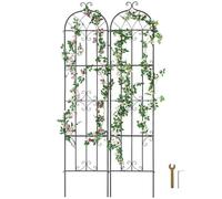 VEVOR Enrejado de Metal para Plantas Trepadoras 51 x 220 cm Soporte para Rosas Trepadoras 2 Piezas Arco para Enredaderas Soporte para Pepinos Decorativo para Clemátides para Patio, Césped, Jardín