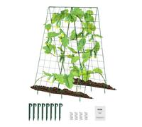 VEVOR Enrejado para Pepinos para Plantas Trepadoras 117 x 84 cm Juego de Enrejado de Pepino Plegable con Clip para Plantas, Enrejado de Metal para Jardines Elevados para Tomates, Pepinos, Verde