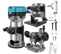 VEVOR Enrutador de Palma 3 Bases lncluidas:Base Fija, de Inmersión e Inclinable 710W 13000-33000r/min Herramienta Compacta de Enrutador de Palma de Madera Carpintero Carpintería 6 y 8mm Fresadora