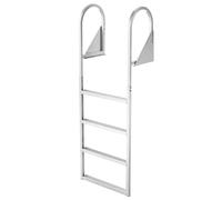 VEVOR Escala Pontón 4 Marchas Elevable, Escalera Recta de Baño | Para Lago, Barco, Piscina, con Pasamanos y Cuerda de Tracción, Carga de 159 kg, Aleación de Alu, Pasadores antideslizantes