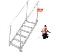 VEVOR: Escalera de baño de 6 peldaños con dos barandillas. Escalera para embarcaciones de 800x1850x2092 mm. Escalera para piscina fabricada en aleación de aluminio. Escalera con capacidad de carga de