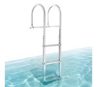 VEVOR Escalera de Muelle 3 Escalones Extraíbles Escalera de Pontón de Aleación de Aluminio Carga de 226 kg Escalón de 78 mm Pedales Antideslizantes para Embarque en Barco, Lago, Piscina