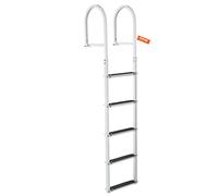 VEVOR Escalera de Muelle 5 Escalones Extraíbles Escalera de Pontón de Aleación de Aluminio Carga de 226 kg Escalón de 78 mm Pedales Antideslizantes para Embarque en Barco, Lago, Piscina