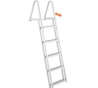 VEVOR Escalera de Muelle, 5 Escalones Extraíbles, Escalera de Pontón de Aleación de Aluminio con Escalón Pedales Antideslizantes Fácil de Instalar para Barco, Lago, Piscina, Embarque Marino