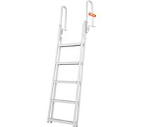 VEVOR Escalera de Muelle, Abatible de 5 Escalones, Escalera de Pontón de Aleación de Aluminio con Escalón Pedales Antideslizantes Fácil de Instalar para Barco, Lago, Piscina, Embarque