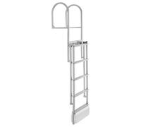 VEVOR Escalera de Muelle Capacidad de 227 kg con 5 Peldaños Antideslizantes, Pasamanos, Escalera Retráctil de Aluminio con Elevación Automática para Piscina Plataforma de Natación Pontón Lago Barco