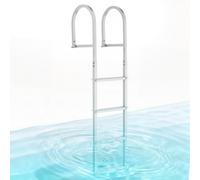 VEVOR Escalera de Muelle de Aleación de Aluminio, Soporta 227 kg con 4 Peldaños Antideslizantes de PP, Escalera de Pontón Desmontable con Pasamanos, Uso en Piscinas Barcos Lago Natación Embarcaciones