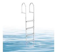 VEVOR Escalera de Muelle Desmontable con 5 Peldaños Antideslizantes de PP, Escalera de Pontón de Aleación de Aluminio con Pasamanos, Soporta 227 kg, Uso en Embarcaciones Piscinas Lago Barcos Natación