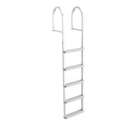 VEVOR Escalera de Muelle Desmontable con 5 Peldaños Antideslizantes de PP, Escalera de Pontón de Aleación de Aluminio con Pasamanos, Soporta 227 kg, Uso en Embarcaciones Piscinas Lago Barcos Natación