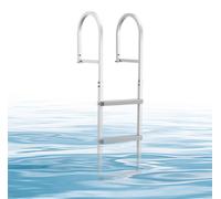 VEVOR: Escalera de muelle desmontable, escalera para embarcaciones con 3 peldaños antideslizantes, pedales anchos y barandilla. Escalera de piscina de aleación de aluminio resistente (227 kg de capaci