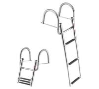 VEVOR: Escalera extensible para embarcaciones, escalera de piscina con 3 peldaños, pedal antideslizante y barandilla, escalera de piscina resistente hasta 272 kg, ideal para embarcaciones con acceso d
