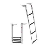VEVOR Escalera para Barco Telescópica de Acero Inoxidable de 4 Peldaños, Soporta 408 kg, Escalera Plegable de Embarque con Peldaños Antideslizantes para Pontón Plataforma Barco de Pesca Muelle Piscina