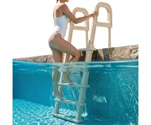 VEVOR Escalera para Piscina con Pasamanos Dobles de 5 Escalones con Inclinación de 75°, Escalones Resistentes Antideslizantes, Carga de 136 kg, para Piscinas Enterradas y Elevadas, 810 x 605 x 1790 mm