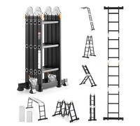 VEVOR Escalera Plegable Multiusos 7 en 1 de 3 Escalones 1170 x 608 x 1730 mm