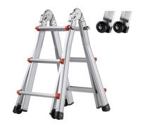 VEVOR Escalera Telescópica con Estructura en A Escalera Extensible 288 cm Escalera Plegable Portátil para RV, Tareas Escolares, Escalera de Techo para Interiores y Exteriores Carga de 149,7 kg