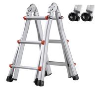 VEVOR, escalera telescópica de 3 metros, compacta, de aluminio, multifuncional, portátil y plegable, ideal para autocaravanas. Capacidad de carga: 150 kg