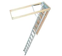 VEVOR Escalera Telescópica Plegable de Aluminio para Ático 570x1600 mm Capacidad de Carga de 158,8 kg Extensión Multiusos Ligera y Portátil Altura de Instalación 2,9-3,7 m para Ático, Oficina, Hogar