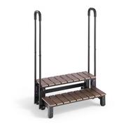VEVOR Escaleras para Bañera, 2 Peldaños de Plástico HIPS, Ancho de 82 cm, con Pasamanos Desmontables, Capacidad para Trabajos Pesados de 250 kg, para Piscinas Elevadas, Caravanas, Exteriores
