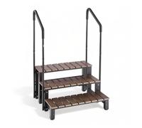 VEVOR Escaleras para Bañera, 3 Peldaños de Plástico Hips, Ancho de 82 cm | Para Piscinas Elevadas, Caravanas, Con Pasamanos Desmontables, Capacidad para Trabajos Pesados de 250 kg, Para Exteriores