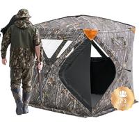 VEVOR, escondite para la caza, con suelo transparente de 270°, toldo pop-up para ciervos para 2-3 personas, ideal para la caza, con bolsa de transporte, tienda de campaña portátil y resistente, con 3