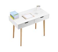 VEVOR Escritorio de Niños 990 x 510 x 765mm, Mesa de Estudio de Madera Sencilla con Cajón Mesa Rectangular para Niños para Dibujar, Leer y Escribir en el Hogar y Dormitorio, Color Blanco y Madera