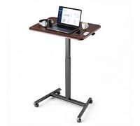 VEVOR Escritorio de Pie de 650 x 480 mm Altura Ajustable 725-1065 mm, Capacidad de 15 kg, Mesa Móvil Compacta de Metal con Ruedas Giratorias, Gancho para Oficina Sala de Estar Dormitorio Casa Estudio
